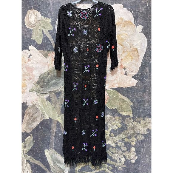 New Free People x Flook Hydrangea Crochet Kimono Size M $315 - Picture 8 of 8
